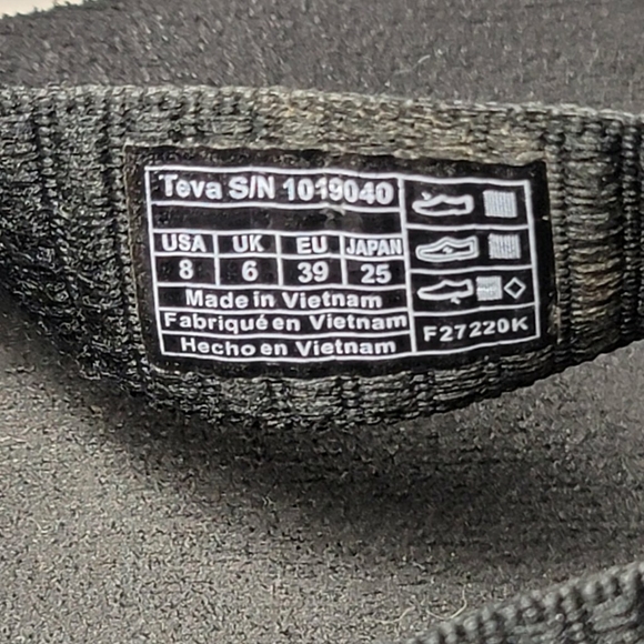 Teva Flip Flops Womens 8 Black Voya Thong Open Toe Slip On Casual Comfort - Picture 3 of 8